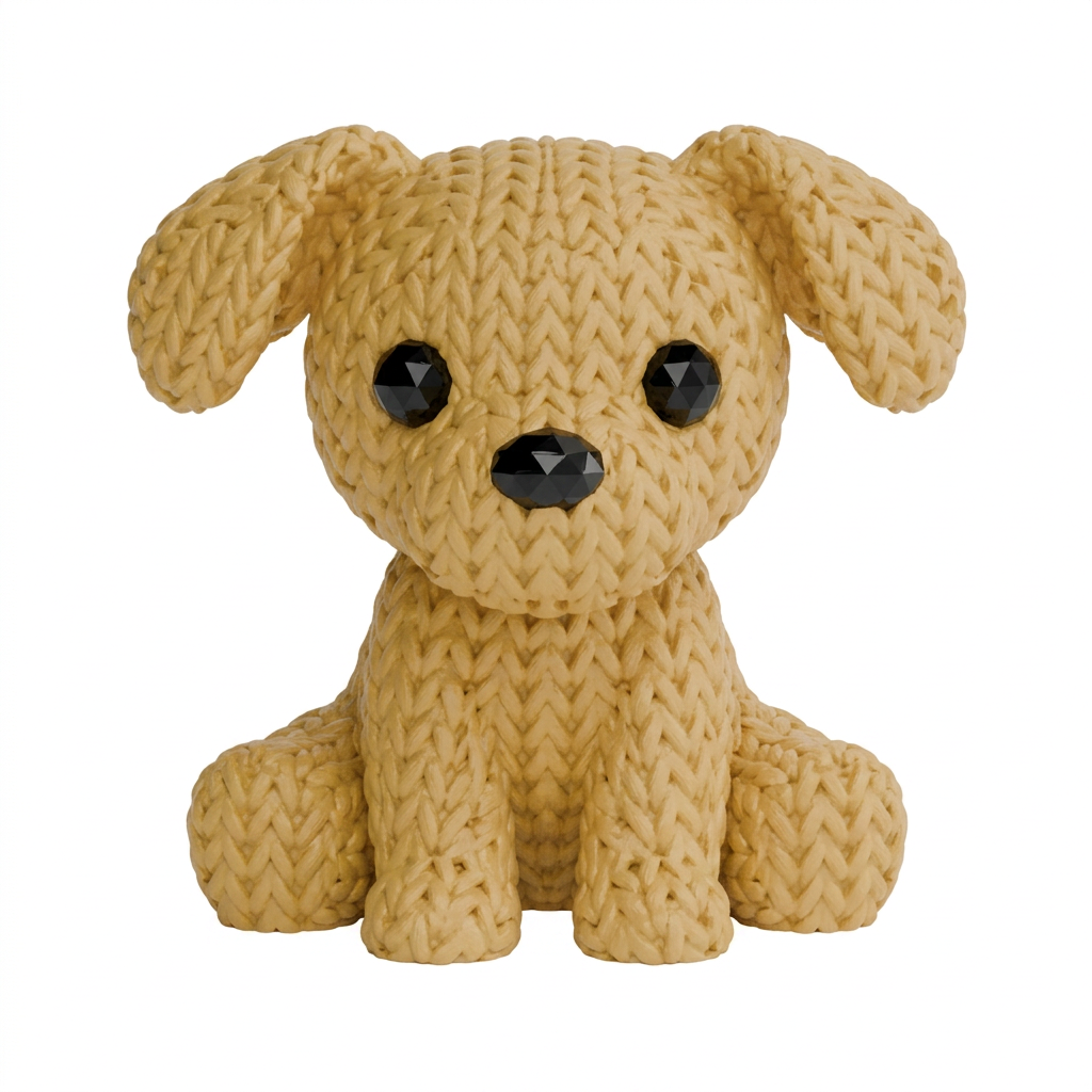 Crochet-Style Puppy — 3D printed